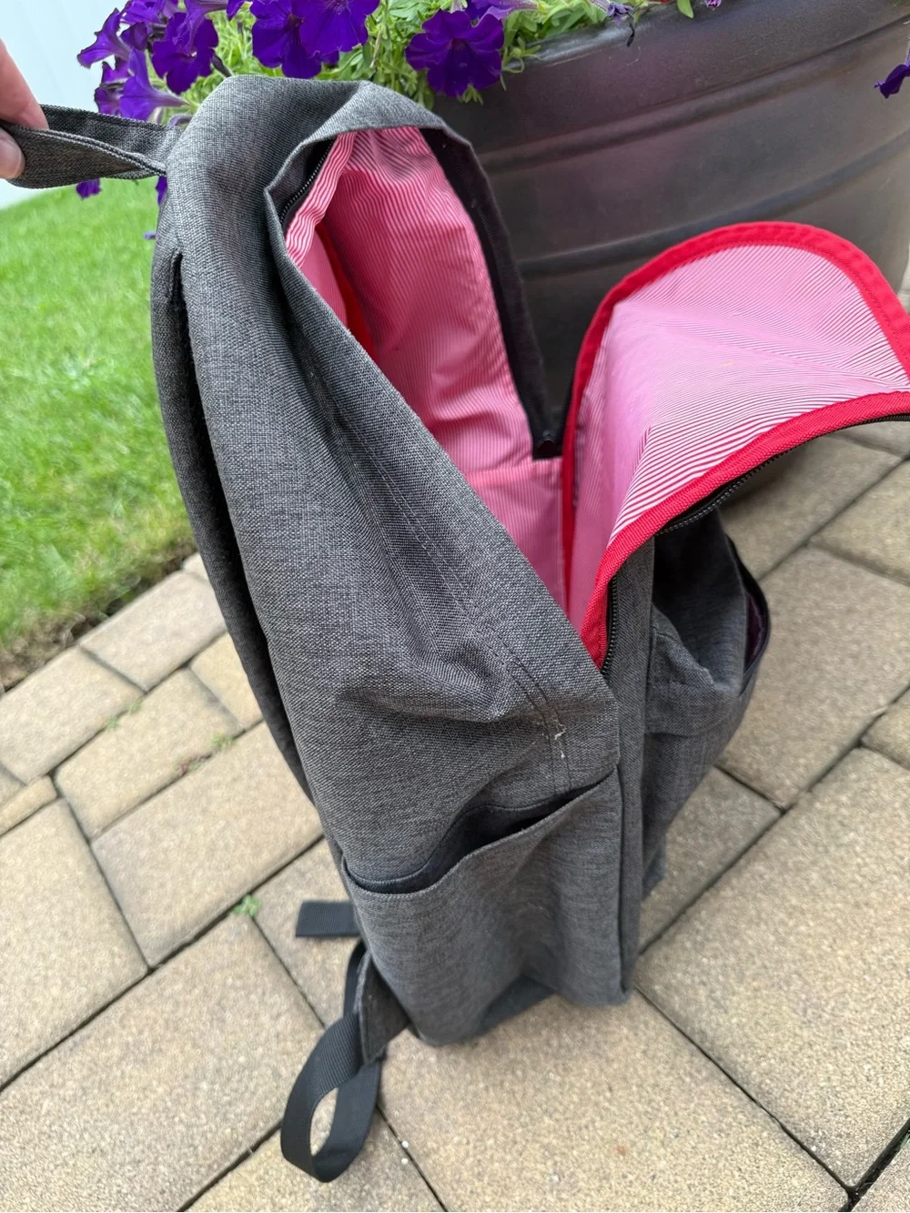 Herschel Supply Company Gray Backpack with Red Trim